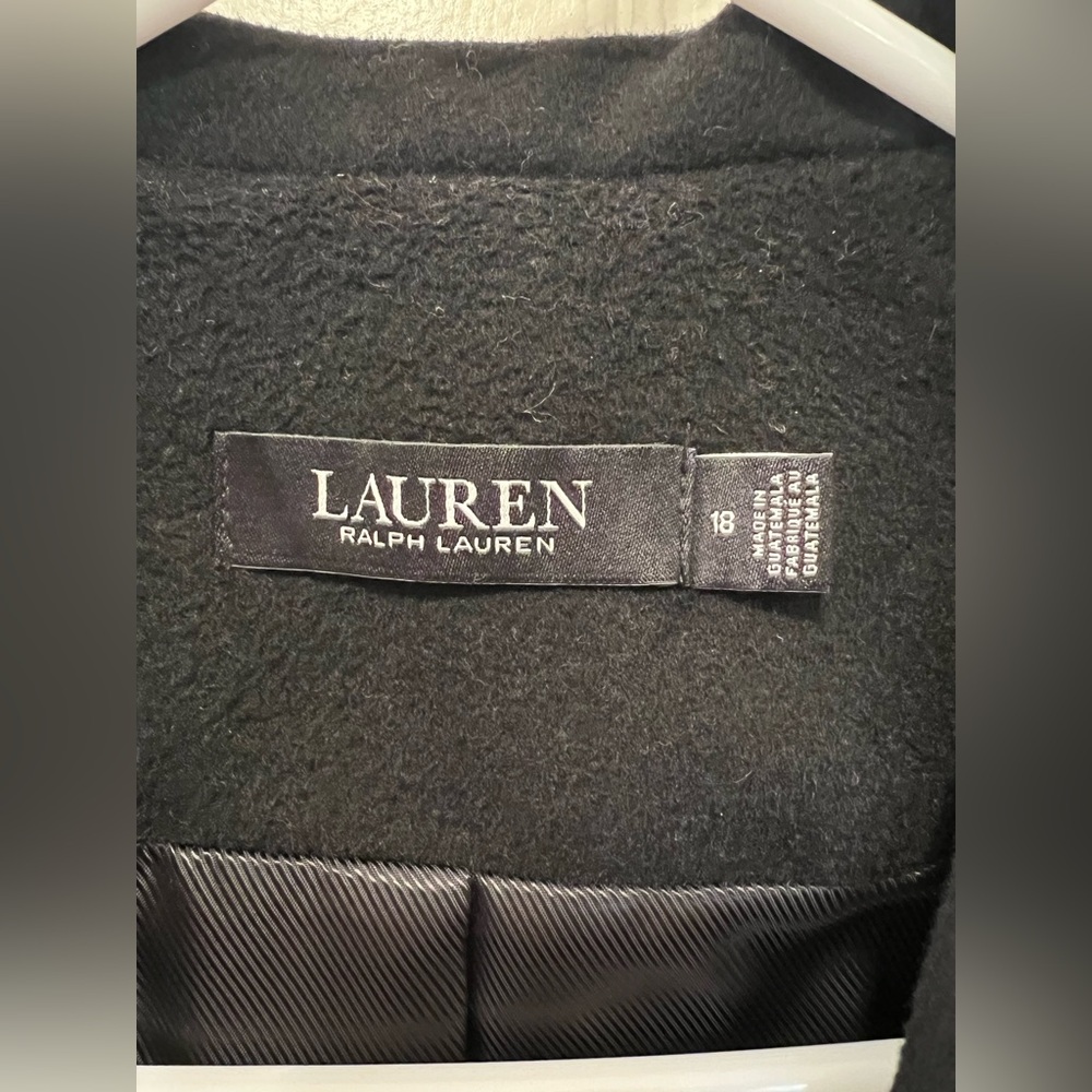Ralph Lauren Black Single-Breasted Wool Pea Coat - Picture 5 of 6